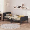 Cadre de lit sans matelas bois massif de pin gris 100x200 cm 