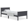 Cadre de lit sans matelas bois massif de pin gris 100x200 cm 