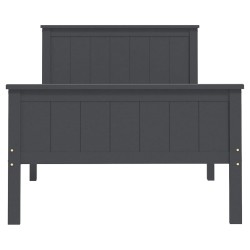 Cadre de lit sans matelas bois massif de pin gris 100x200 cm 