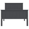 Cadre de lit sans matelas bois massif de pin gris 100x200 cm 