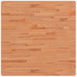 Dessus de table 80x80x2,5 cm carré bois massif de hêtre 