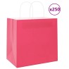 Sacs en papier 250 pcs avec poignées rose 26x17x25 cm 
