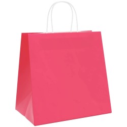 Sacs en papier 250 pcs avec poignées rose 26x17x25 cm 