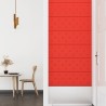Panneaux muraux 12 pcs Rouge 90x30 cm Similicuir 3,24 m² 