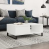 Table basse blanc 90x60x35 cm bois d'ingénierie 