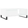 Table basse blanc 90x60x35 cm bois d'ingénierie 