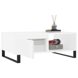 Table basse blanc 90x60x35 cm bois d'ingénierie 