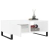 Table basse blanc 90x60x35 cm bois d'ingénierie 