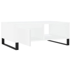 Table basse blanc 90x60x35 cm bois d'ingénierie 