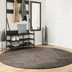 Tapis ISTAN à poils longs aspect brillant gris Ø 200 cm 