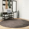 Tapis ISTAN à poils longs aspect brillant gris Ø 200 cm 