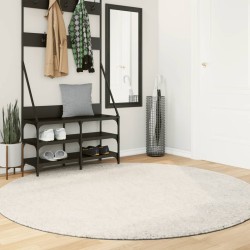 Tapis ISTAN à poils longs aspect brillant crème Ø 200 cm 