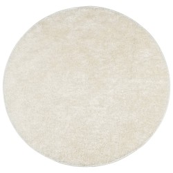 Tapis ISTAN à poils longs aspect brillant crème Ø 200 cm 