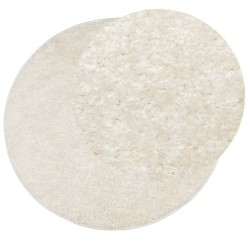 Tapis ISTAN à poils longs aspect brillant crème Ø 200 cm 