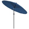 Parasol d'extérieur avec mât en aluminium 500 cm bleu azuré 