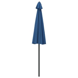Parasol d'extérieur avec mât en aluminium 500 cm bleu azuré 