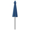 Parasol d'extérieur avec mât en aluminium 500 cm bleu azuré 