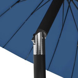 Parasol d'extérieur avec mât en aluminium 500 cm bleu azuré 