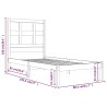 Cadre de lit sans matelas blanc 75x190 cm bois de pin massif 