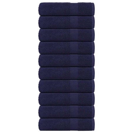 Serviettes de bain 10 pcs bleu marine 100x150 cm 100% coton 