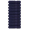 Serviettes de bain 10 pcs bleu marine 100x150 cm 100% coton 