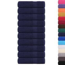 Serviettes de bain 10 pcs bleu marine 100x150 cm 100% coton 