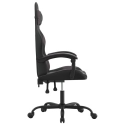 Chaise de jeu pivotante Noir et gris Similicuir 