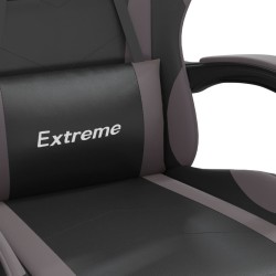 Chaise de jeu pivotante Noir et gris Similicuir 