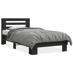 Cadre de lit sans matelas noir 100x200 cm 