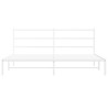Cadre de lit métal sans matelas et tête de lit blanc 193x203 cm 