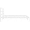 Cadre de lit métal sans matelas et tête de lit blanc 193x203 cm 