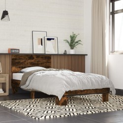 Cadre de lit sans matelas chêne fumé 100x200 cm 