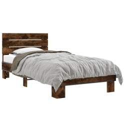 Cadre de lit sans matelas chêne fumé 100x200 cm 