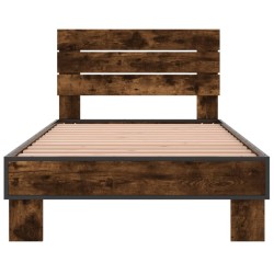 Cadre de lit sans matelas chêne fumé 100x200 cm 
