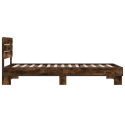 Cadre de lit sans matelas chêne fumé 100x200 cm 
