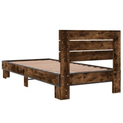 Cadre de lit sans matelas chêne fumé 100x200 cm 