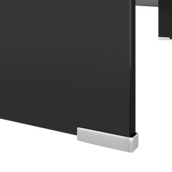 Meuble TV/support pour moniteur 100x30x13 cm verre noir 