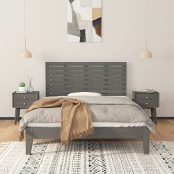 Tête de lit murale Gris 141x3x63 cm Bois massif de pin 