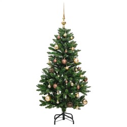Sapin de Noël artificiel articulé 150 LED et boules 150 cm 
