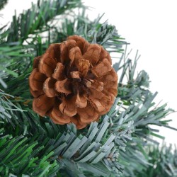 Arbre de Noël artificiel pré-éclairé/boules pommes de pin 180cm 