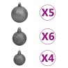 Arbre de Noël artificiel pré-éclairé/boules pommes de pin 180cm 