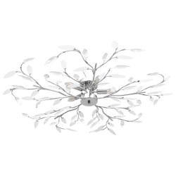 Plafonnier à bras feuille en cristal acrylique 5 ampoules E14 