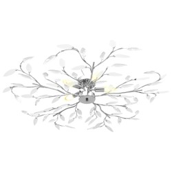 Plafonnier à bras feuille en cristal acrylique 5 ampoules E14 