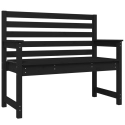 Banc de jardin noir 109x48x91,5 cm bois massif de pin 