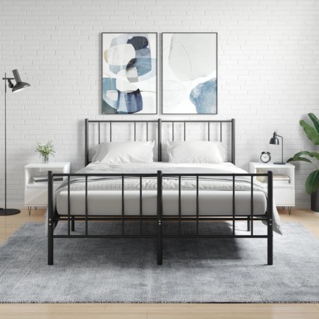 Tables de chevet 2 pcs blanc brillant 40x35x50 cm 