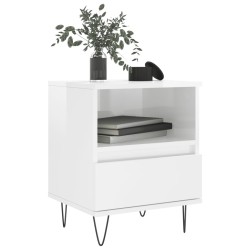 Tables de chevet 2 pcs blanc brillant 40x35x50 cm 
