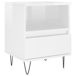 Tables de chevet 2 pcs blanc brillant 40x35x50 cm 