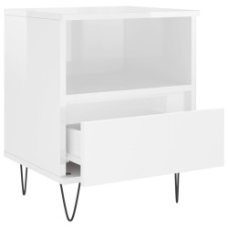 Tables de chevet 2 pcs blanc brillant 40x35x50 cm 
