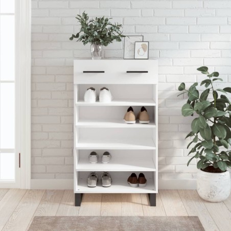 Armoire à chaussures blanc 60x35x105 cm bois d'ingénierie 