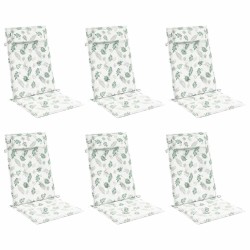 Coussins de chaise à dossier haut lot de 6 modèle de feuille 